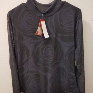 NWT Selena - Chic Charcoal Floral Bodysuit